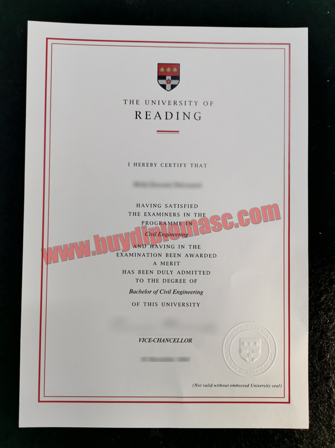 University of Reading diploma sample