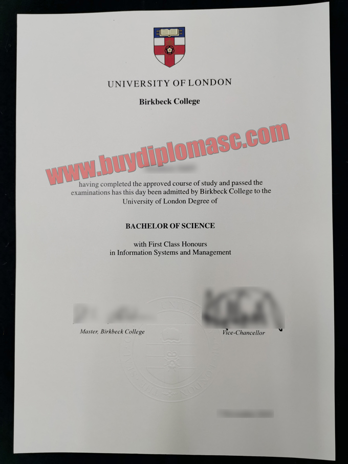 Birkbeck, University of London degree sample