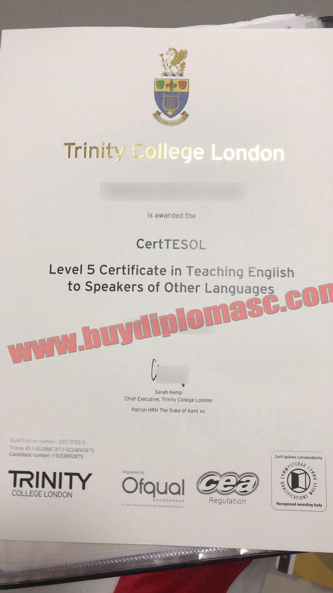 TCL Level 5 Fake Certificate in Teaching English sample