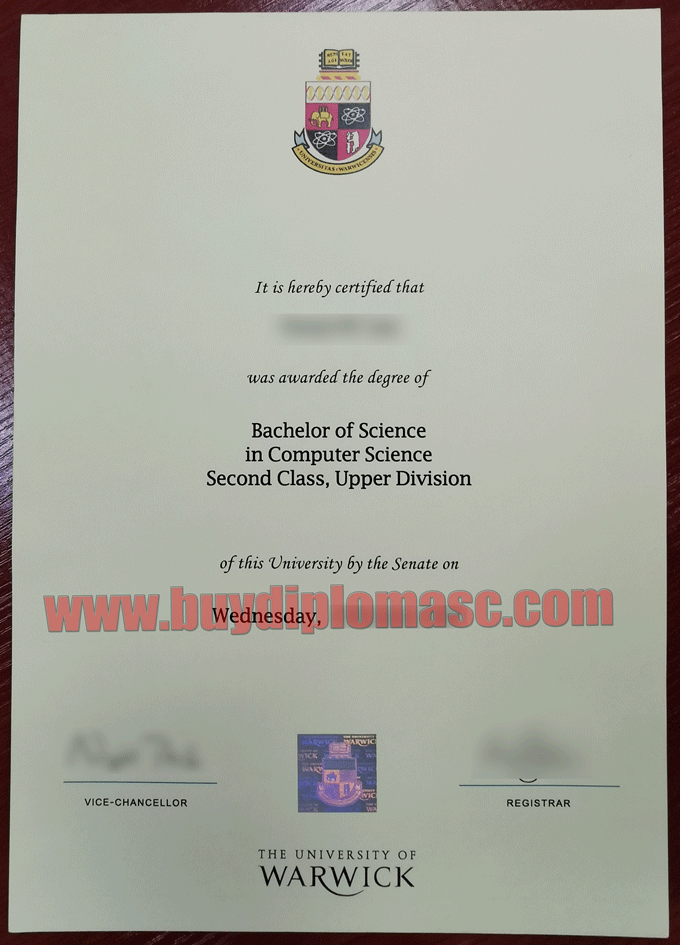 University of Warwick degree certificate