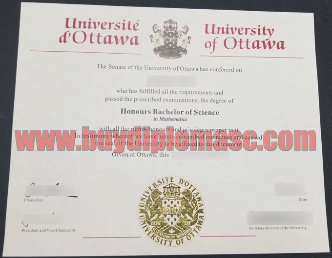 University of Ottawa diploma certificate