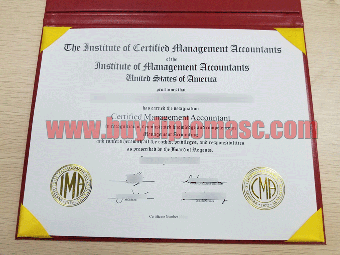 CMA Certificate Sample
