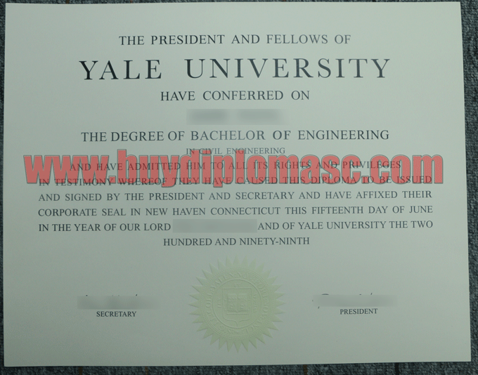 Yale University diploma degree certificate