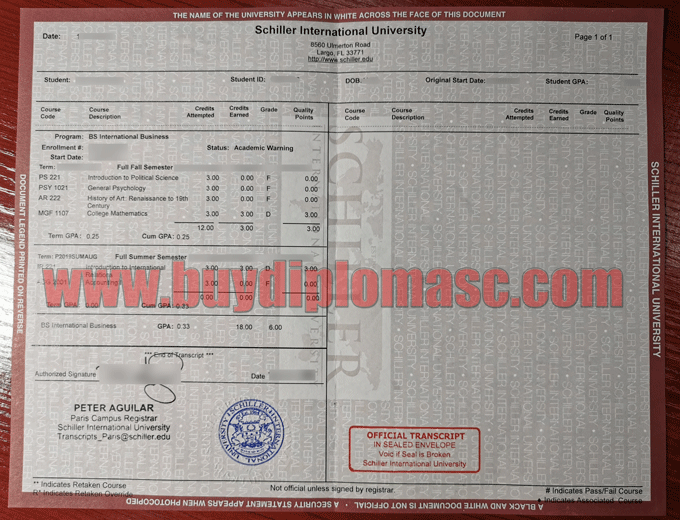 SIU Transcript Certificate