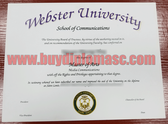 Webster University diploma degree
