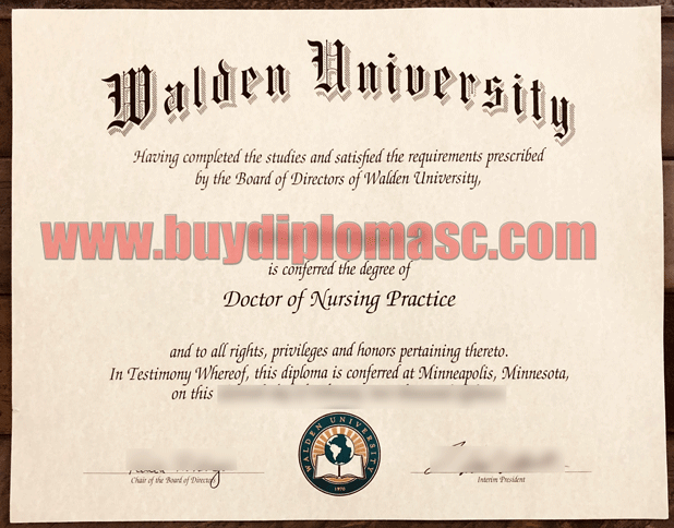 Walden University degree certificate