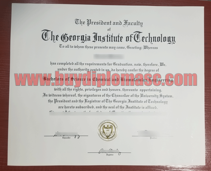 Georgia Institute of Technology fake degree certificate