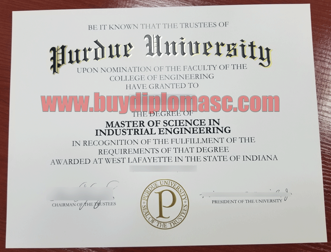 Purdue University degree Certificate