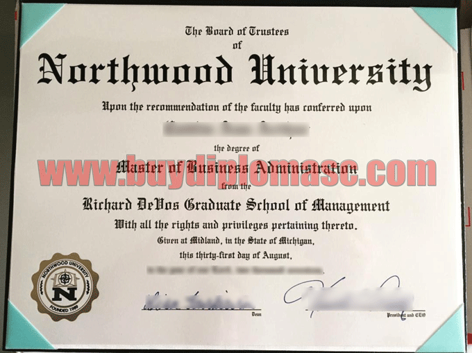 Northwood University degree certificate 
