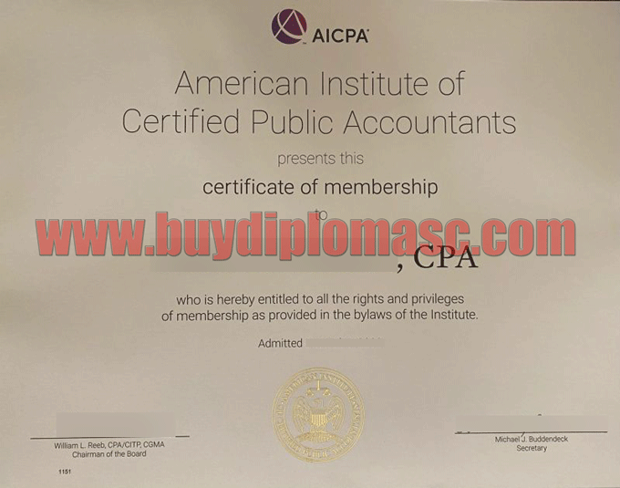 CPA degree Certificate