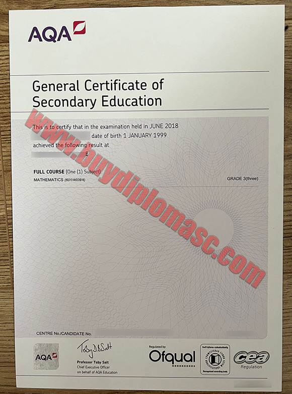 AQA GCSE fake certificates