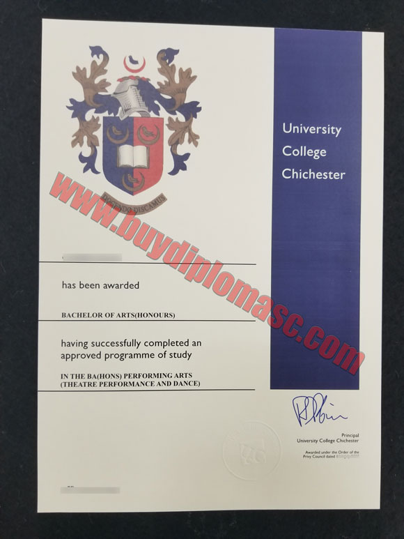 University of Chichester diploma degree certificate