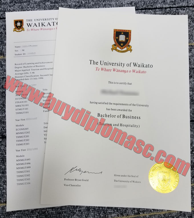 University of Waikato diploma certificate