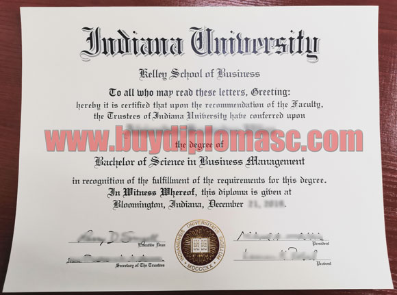 Indiana University diploma degree certificate