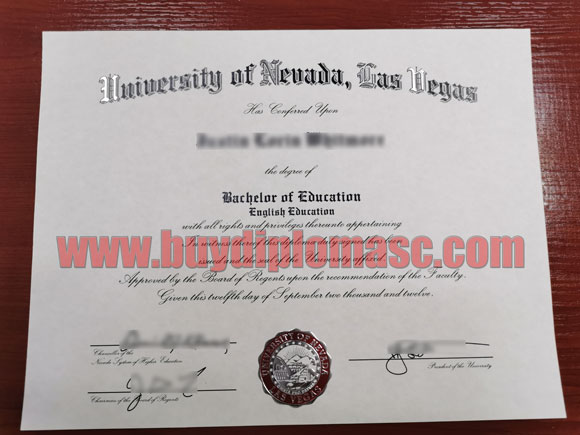 UNLV diploma degree Certificate