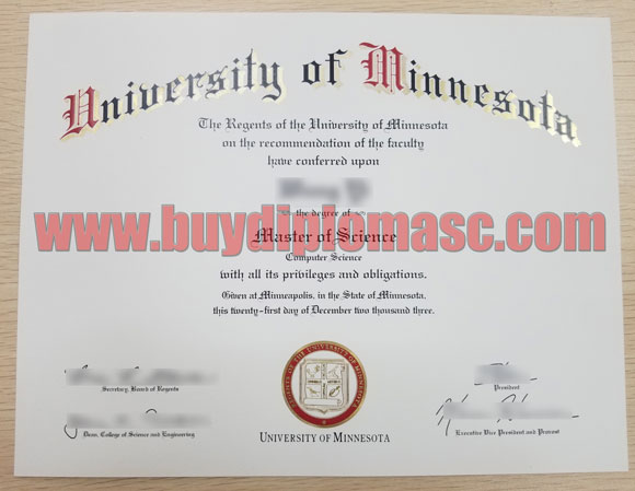 University Of Minnesota diploma Certificate