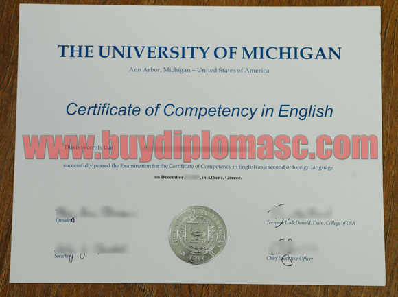  University of Michigan diploma Certificate