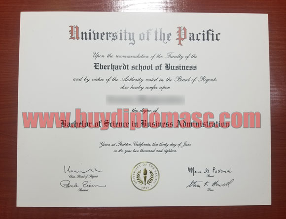 Pacific University degree sample