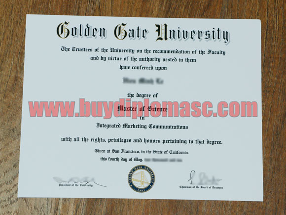 Golden Gate University diploma degree