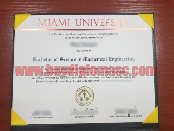 Miami University diploma degree Certificate