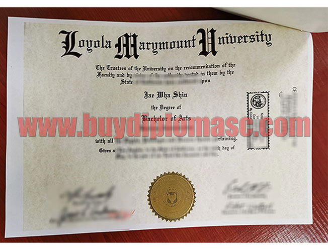 Loyola Marymount University diploma degree Certificate