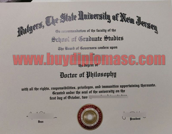 Rutgers University Diploma certificate