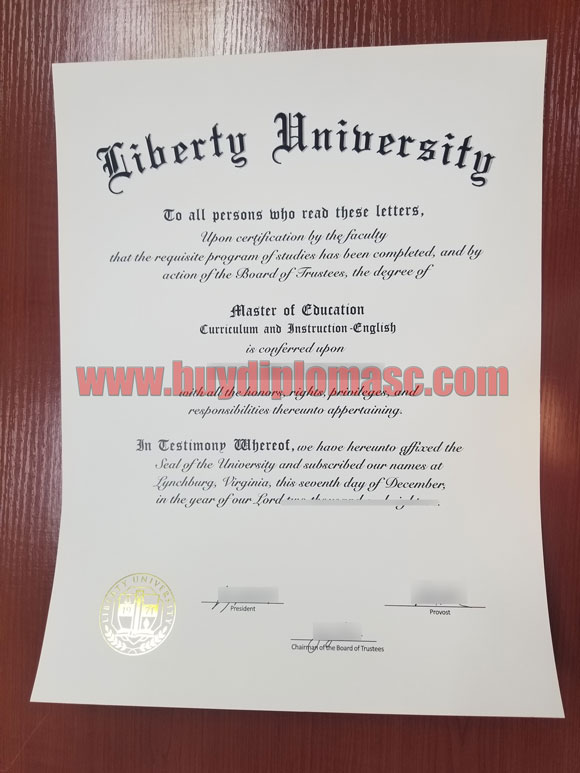 Liberty University diploma degree Certificate