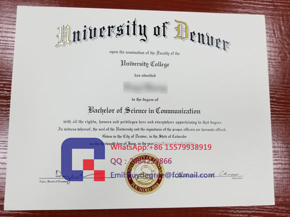 University of Denver diploma certificate