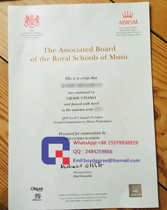 fake  ABRSM Certificate 2015