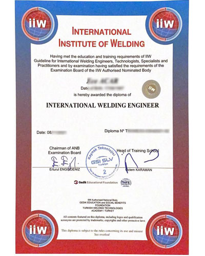 How to buy fake INTERNATIONAL INSTITUTE OF WELDING(IIW) certificate