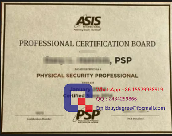 ASIS psp certificate fake