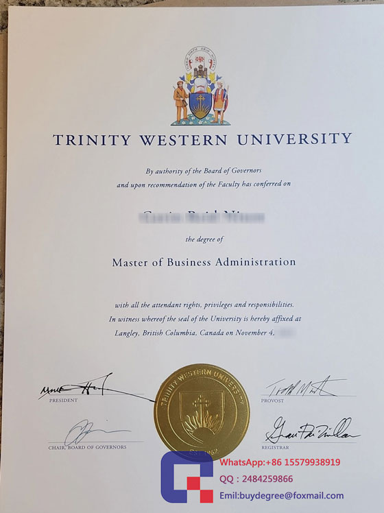 Trinity Western University diploma 2023