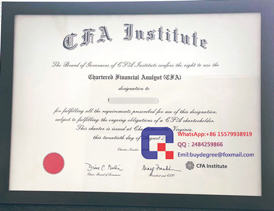 Chartered Financial Analyst fake certificate