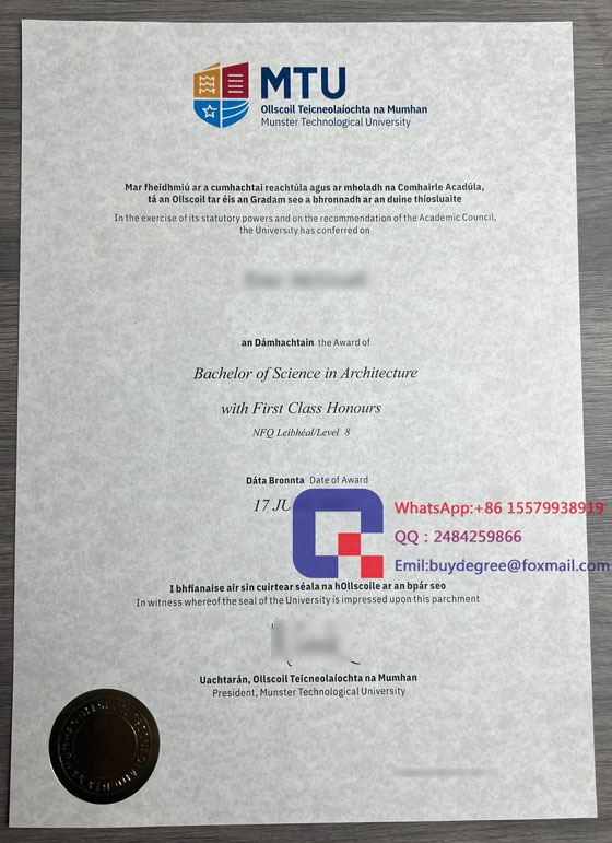 fake MTU Munster Technological University degree certificate