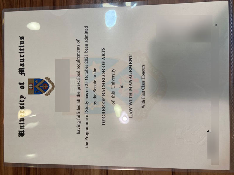 Purchase a University of Mauritius certificate