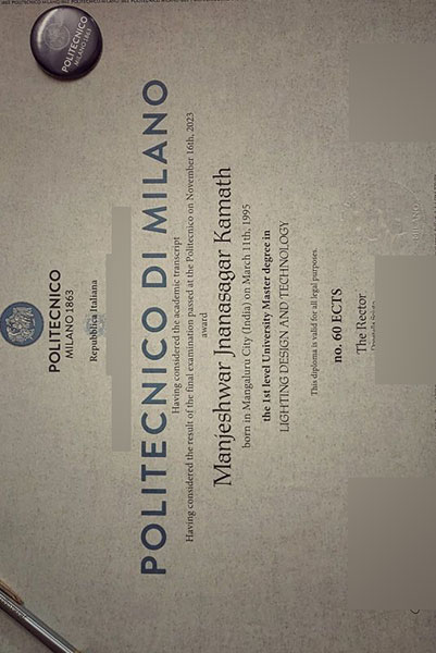 Do you need a degree from Politecnico di Milano？