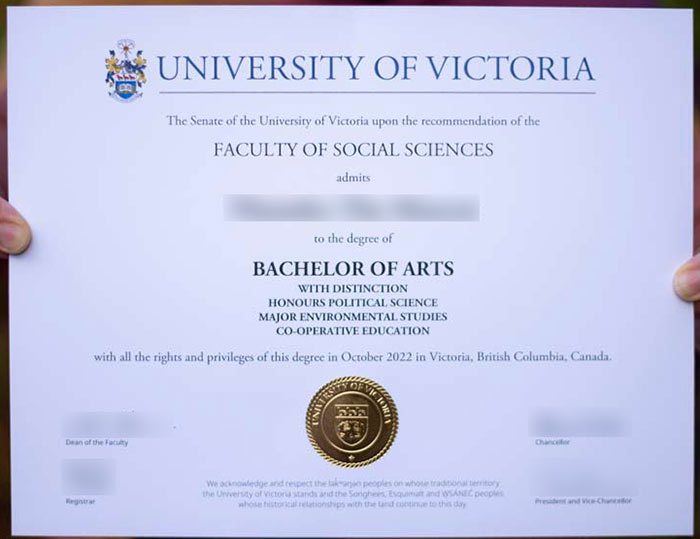 Sample Bachelor of Arts University of Victoria 2022