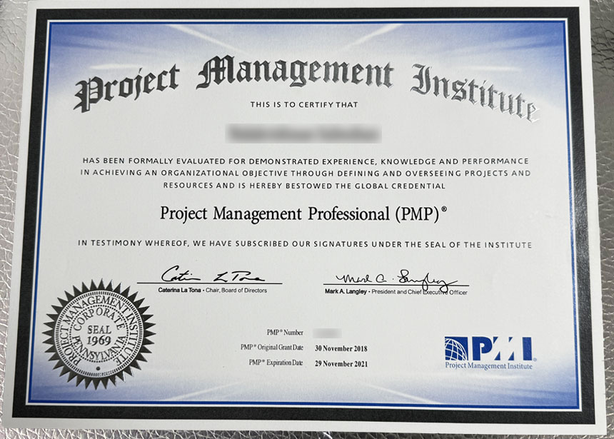 2018-2021 PMP certificate Samples
