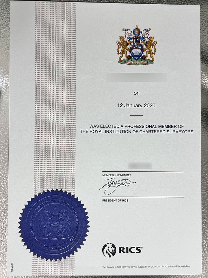 2020 RICS Certificate Samples