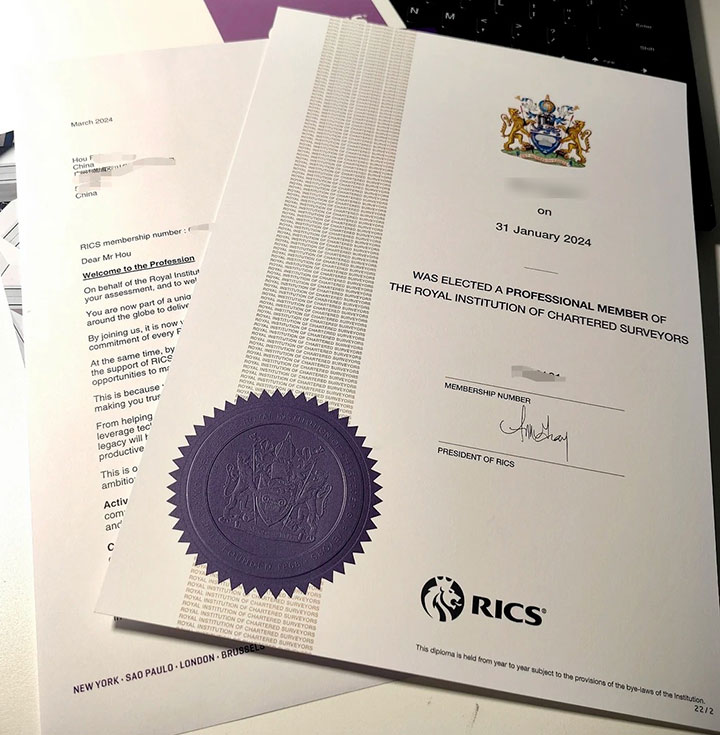 2024 RICS Certificate Sample