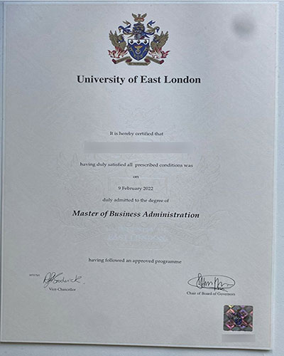 Order the degree of the University of East London o
