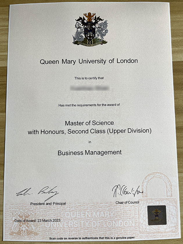 Degree sample from Queen Mary University of London in 2023