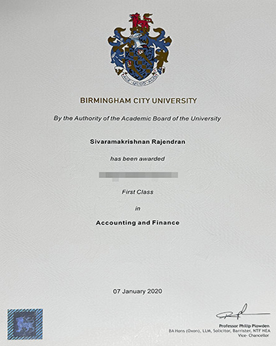 How to obtain a certificate from Birmingham City Un