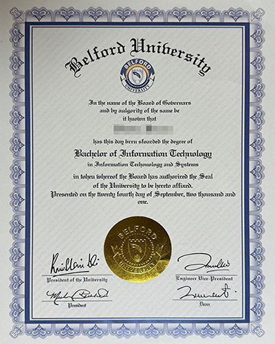 How to purchase a University of Belford certificate