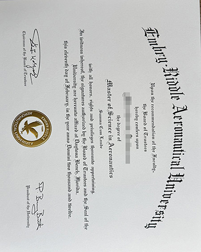 ERAU Certificate Sample