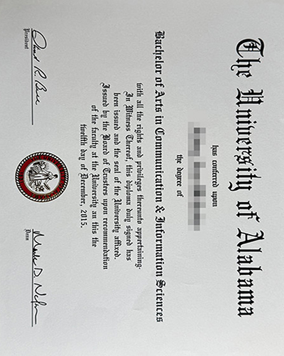Sample Diploma from the University of Alabama、