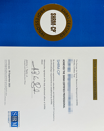 Sample SHRM-CP Certificate