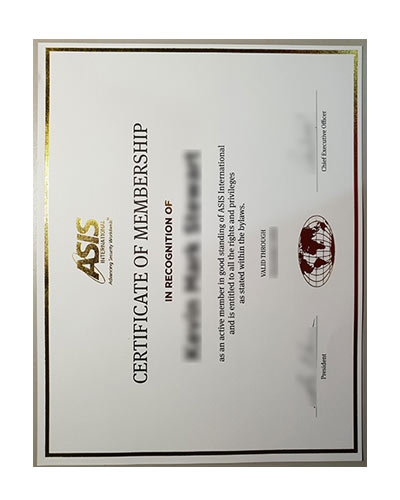 Buy ASIS international fake certificate Online