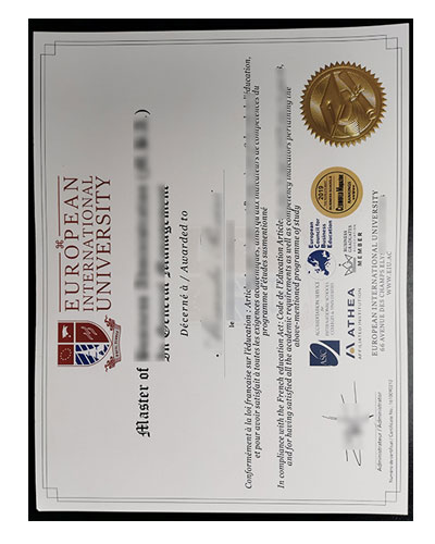 Where Can I Buy Fake European International University（EIU） Education certificate