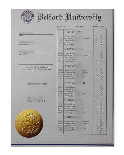 Where to Buy Belford University Transcript certificate